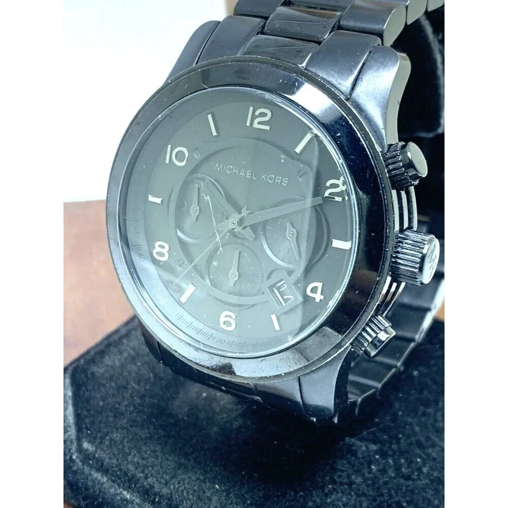 Michael Kors Men's Watch MK8157 Quartz Chronograph Black Dial Stainless Steel